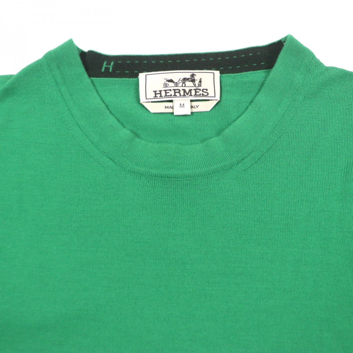 HERMES sweater Main: 100% wool green mens M