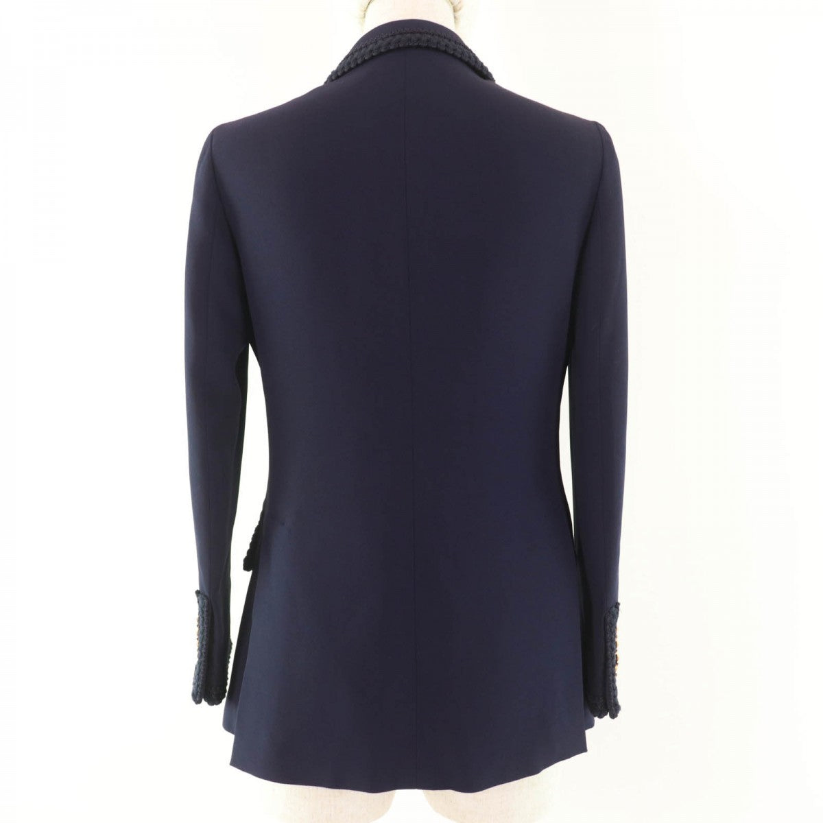 GUCCI tailored jacket 610946 Main: 97% rayon, Main: 3% polyurethane, Part: 69% acetate, Part: 19% cotton, Part: 8% polyester Navy Women 36