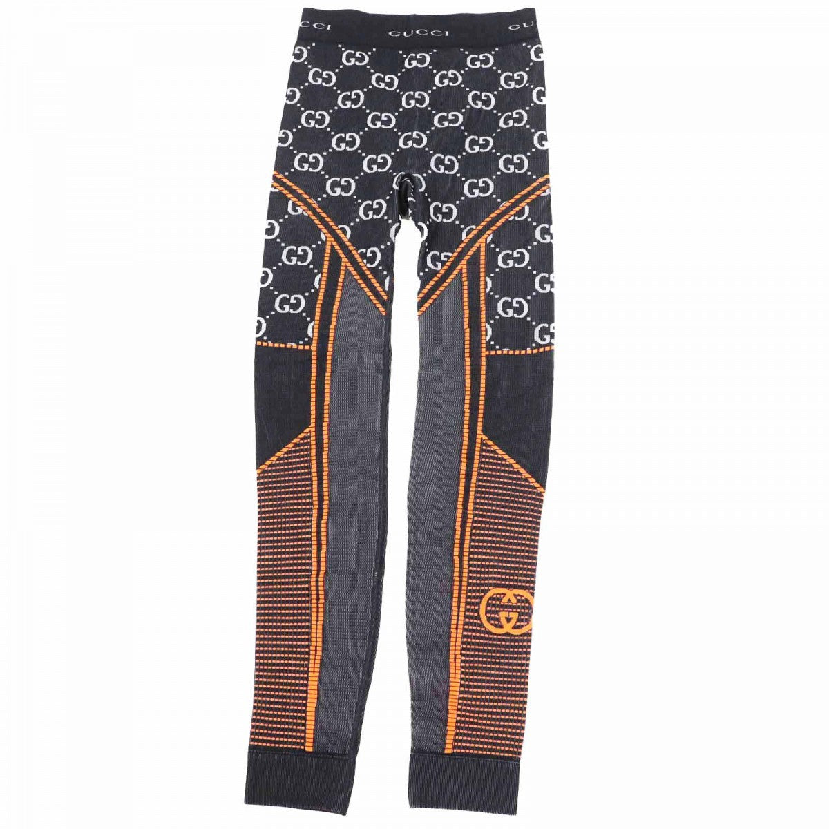 GUCCI Pants 689203 Main: 95% nylon, 5% polyurethane Black White Neon Orange Women S