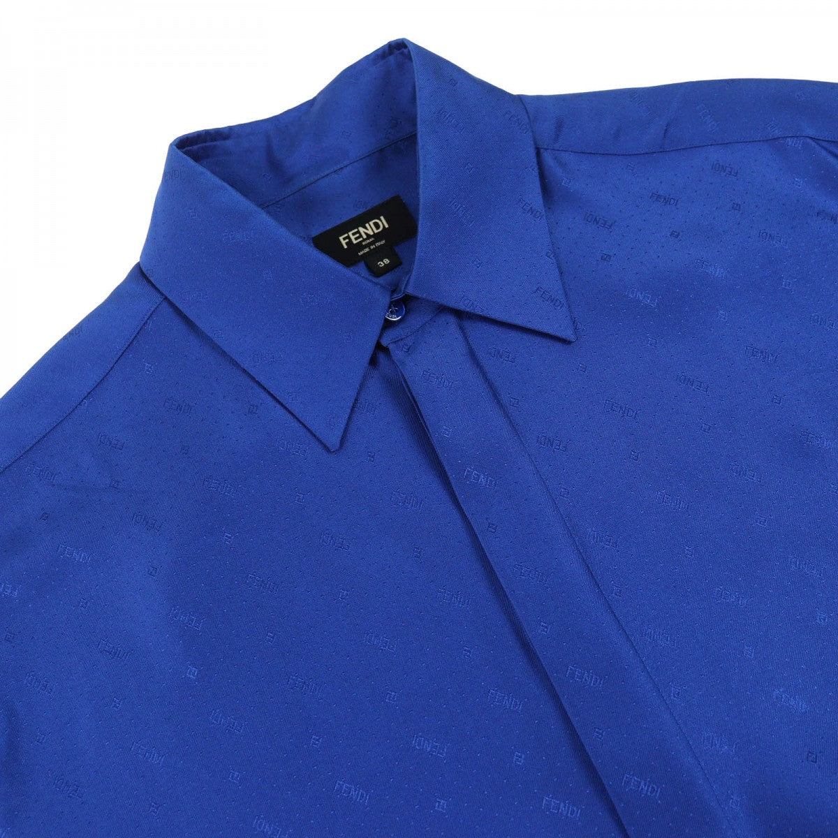 FENDI Short sleeve shirt FS0795 Main: 100% silk blue mens 38