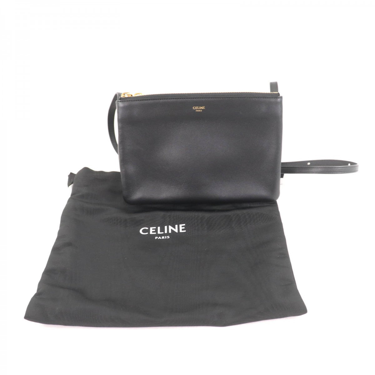 CELINE Shoulder Bag 19203 Main: Smooth lambskin black Trio Small Women