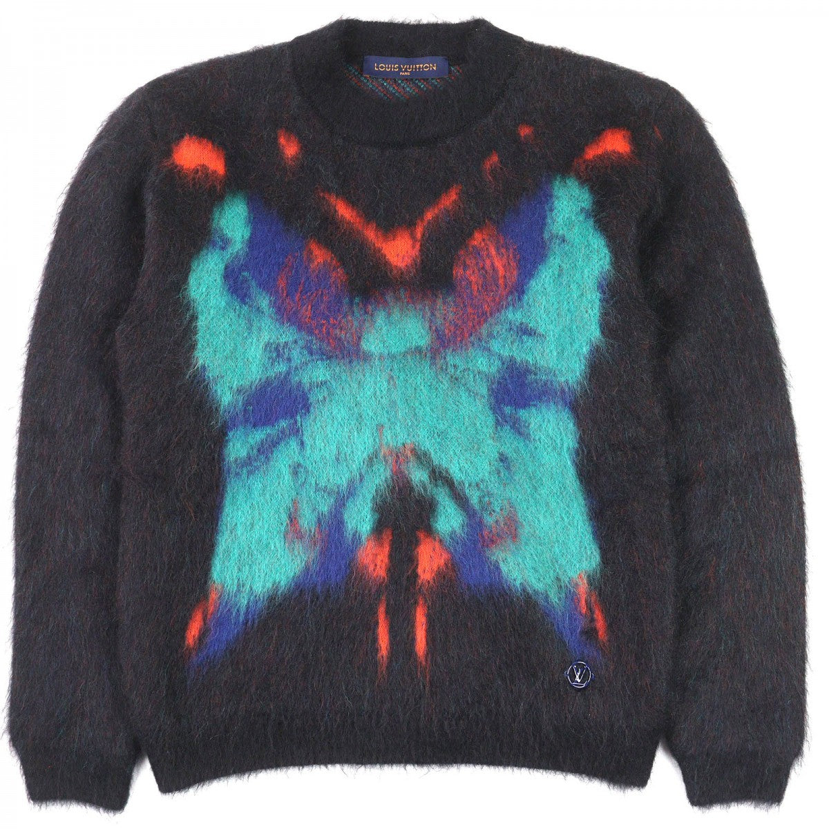LOUIS VUITTON knit Main: 67% mohair, Main: 5% wool, Main: 28% nylon Black multicolor mens M