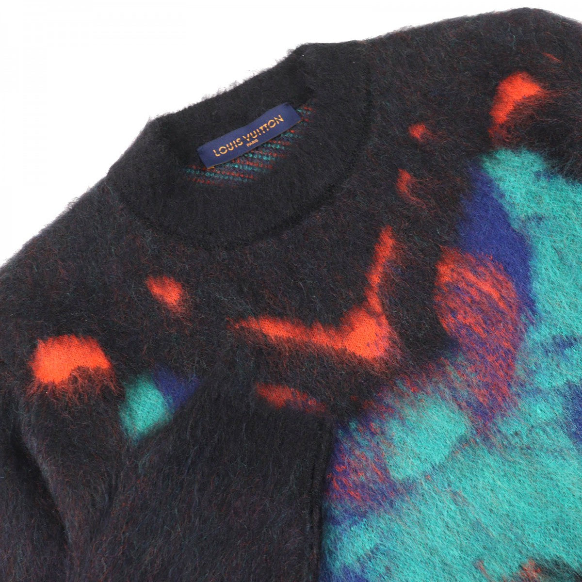 LOUIS VUITTON knit Main: 67% mohair, Main: 5% wool, Main: 28% nylon Black multicolor mens M