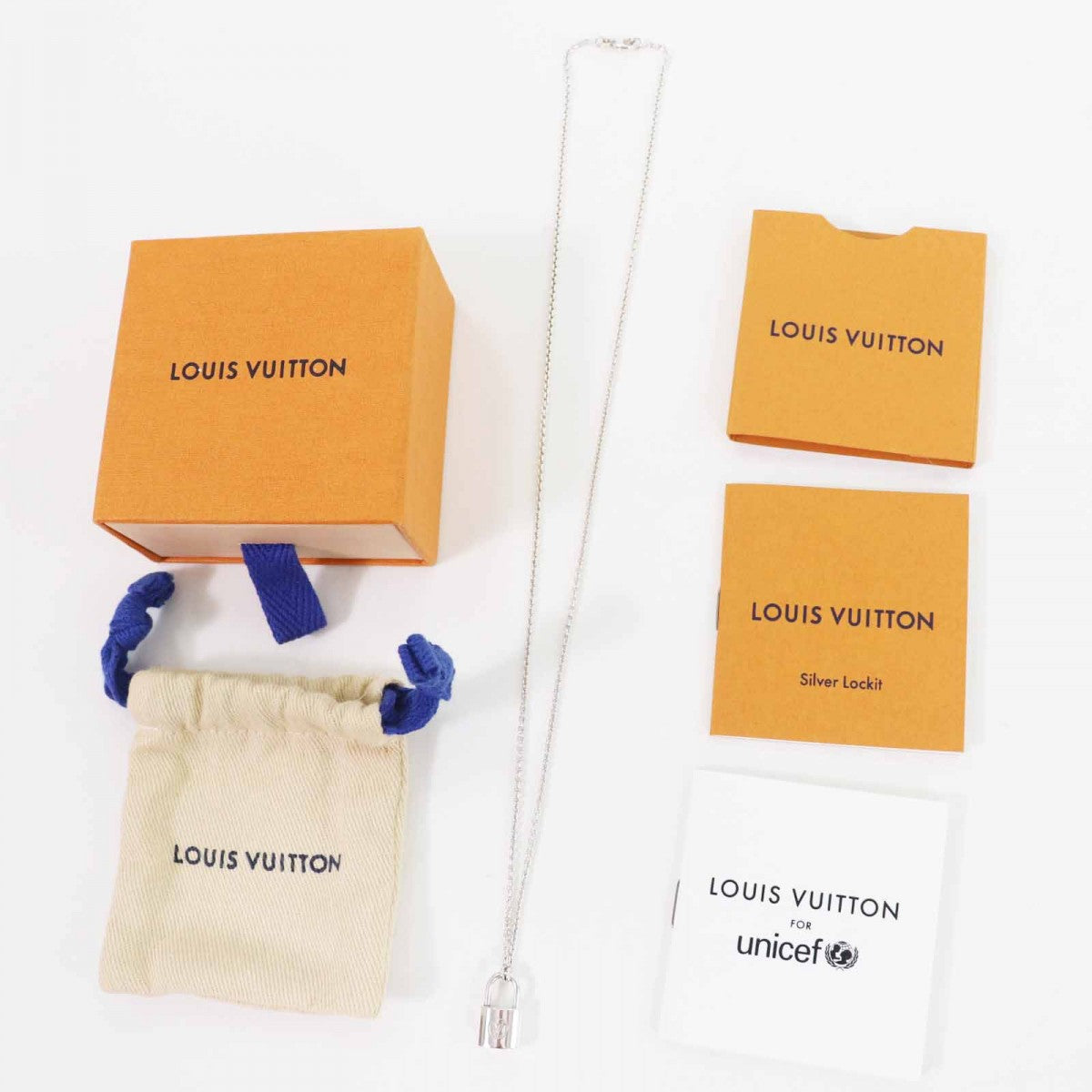 LOUIS VUITTON Necklace Q93559 Mainï¿½FAG925 Silver Pandantif Lockit Women