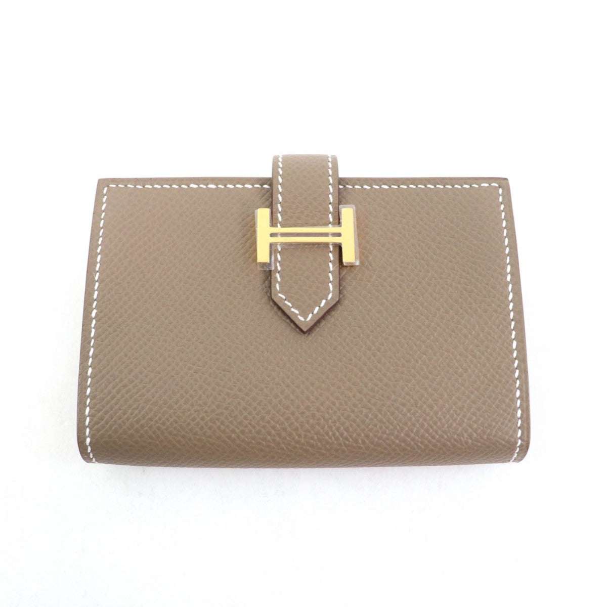 HERMES Card Case Epsom beige Bearn Mini