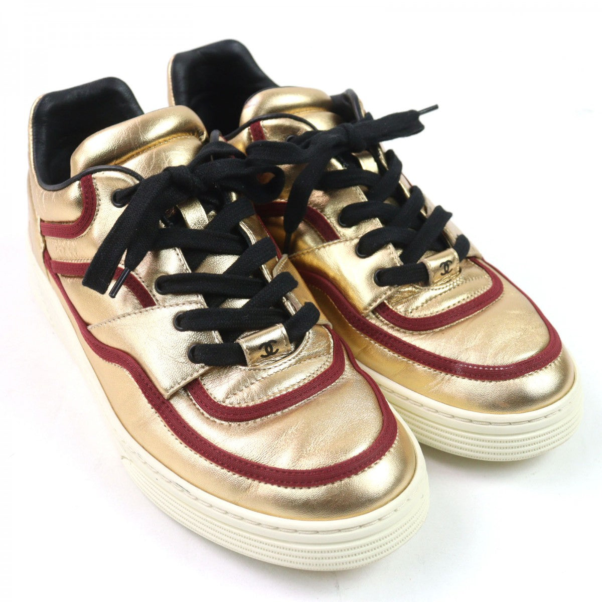 CHANEL sneakers G35063 Main: Patent leather Gold type mens 38