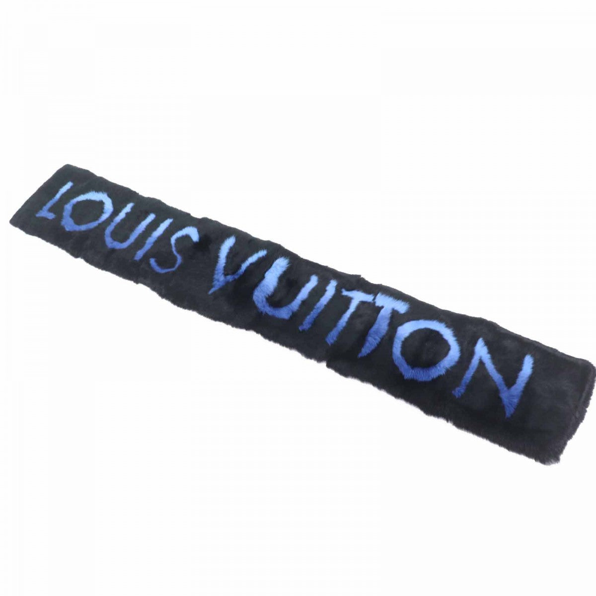LOUIS VUITTON Scarf M70928 Main: Rabbit, Lining: 60% cashmere, Lining: 40% wool Black blue Echarpe LV Neon Women