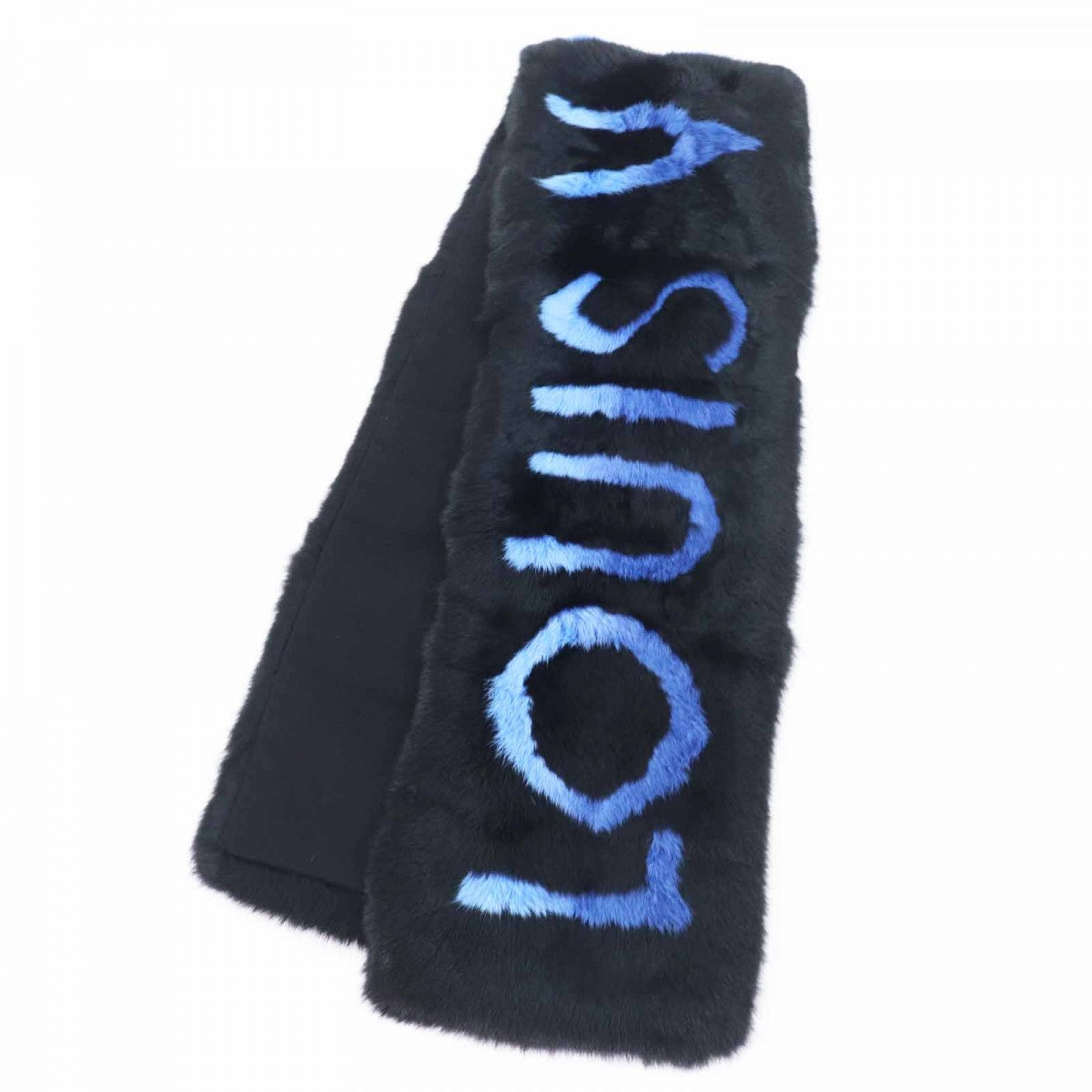 LOUIS VUITTON Scarf M70928 Main: Rabbit, Lining: 60% cashmere, Lining: 40% wool Black blue Echarpe LV Neon Women