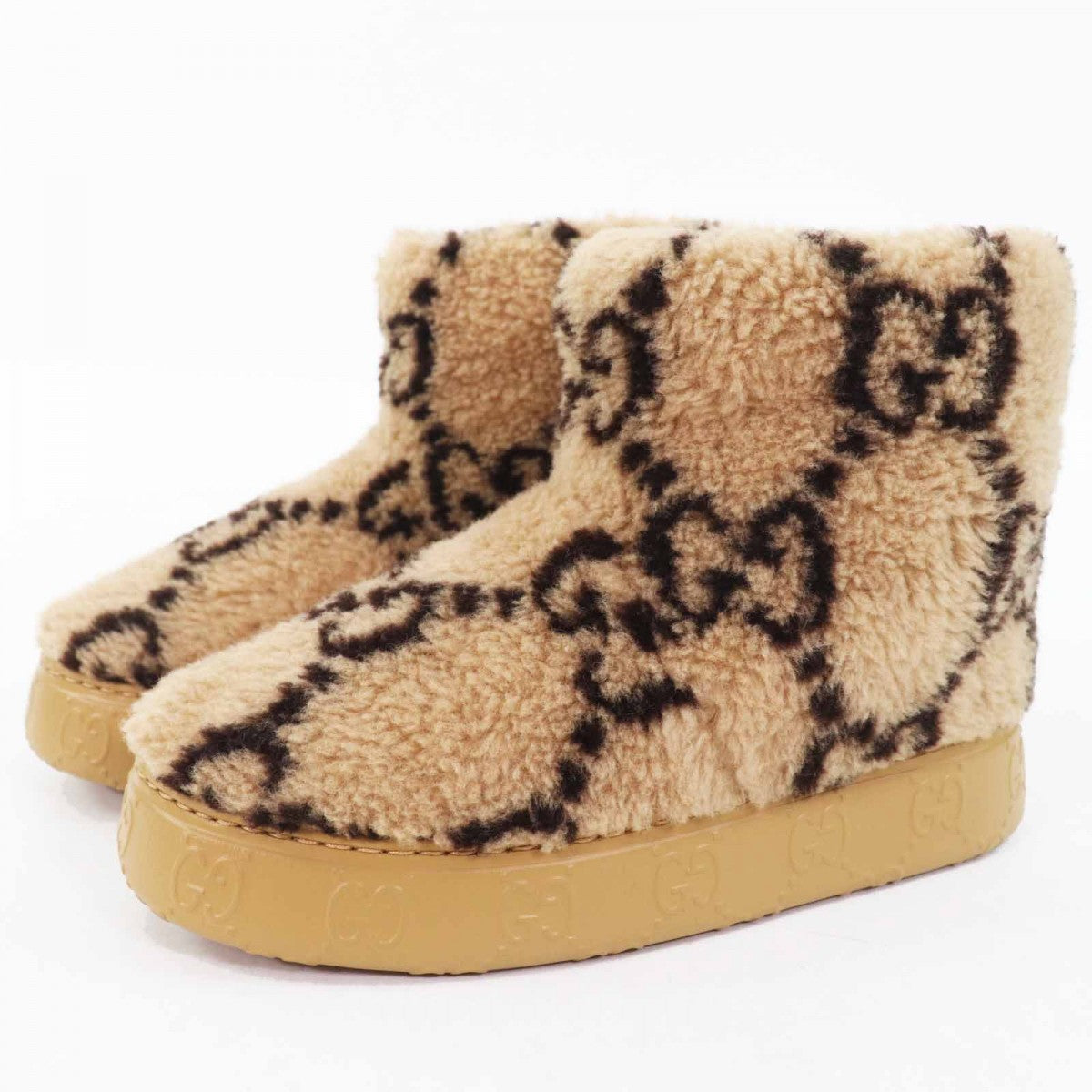 GUCCI Ankle boots 762178 Main: Boa Beige brown Women 34.5
