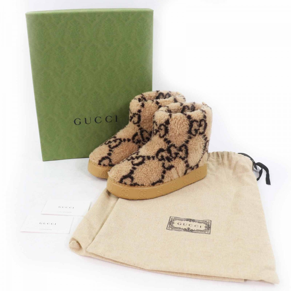 GUCCI Ankle boots 762178 Main: Boa Beige brown Women 34.5
