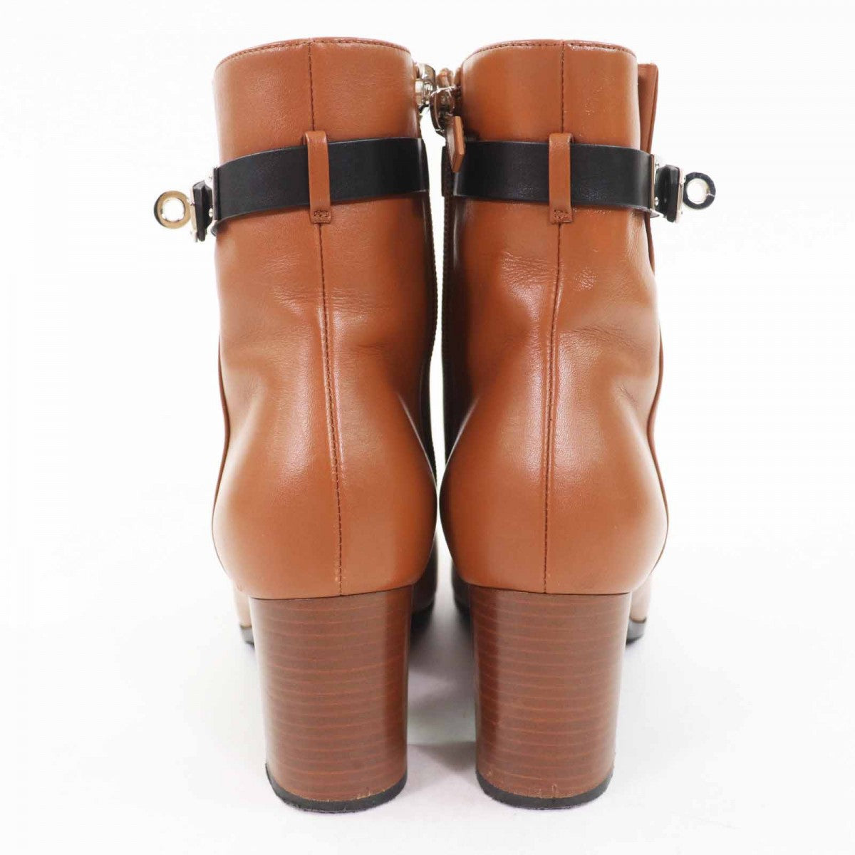 HERMES short boots Main: Leather Brown black Saint Germain Women 35.5
