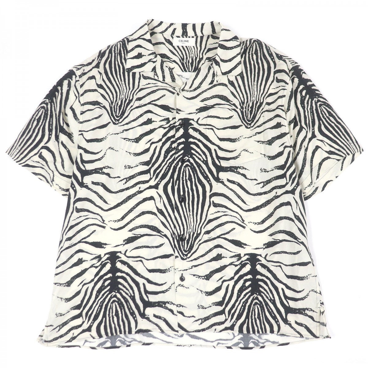CELINE Short sleeve shirt 2C517346Q Main: 100% rayon White black mens 38