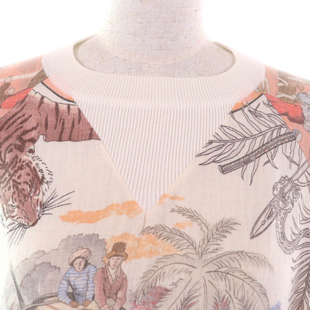 HERMES tops Main: 100% cotton, some: 47% cotton, some: 27% linen, some: 26% silk, some: 47% cotton Multi jungle Women 40