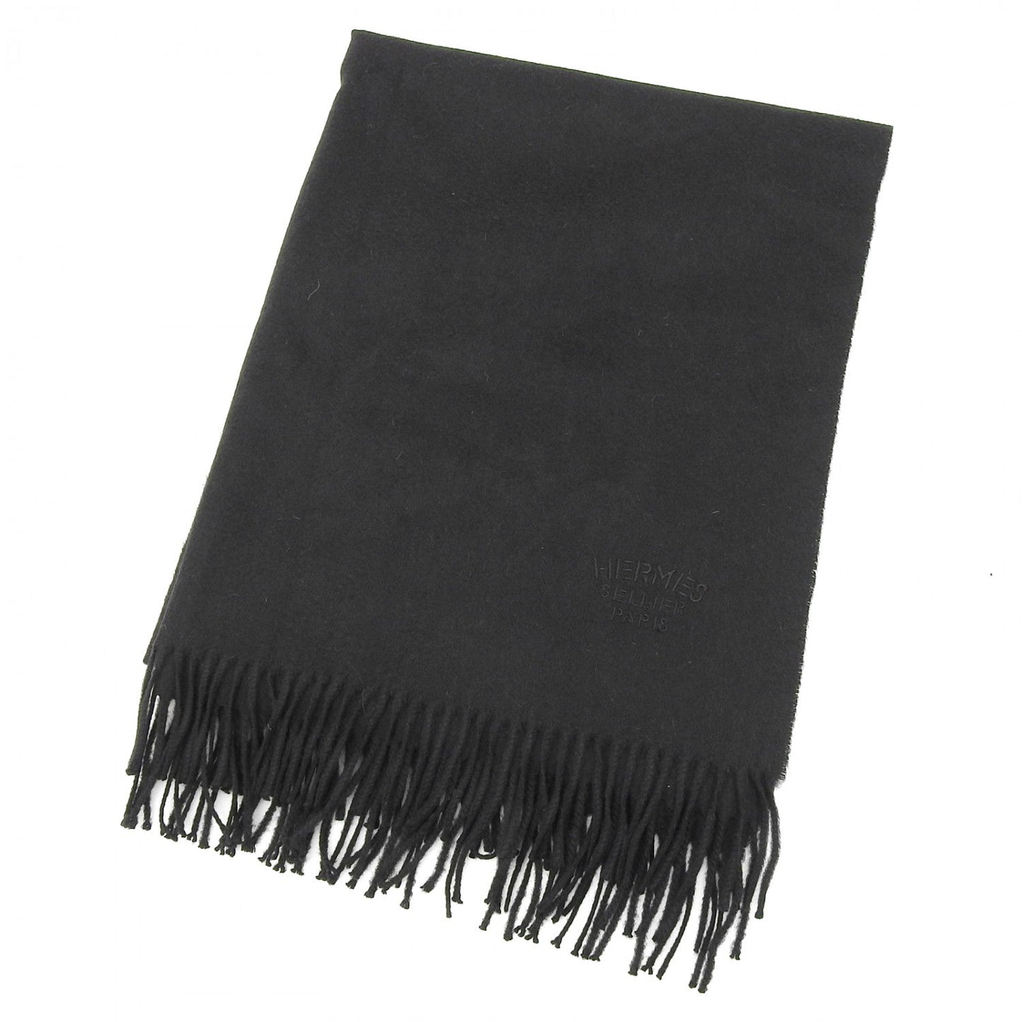 HERMES Scarf cashmere black