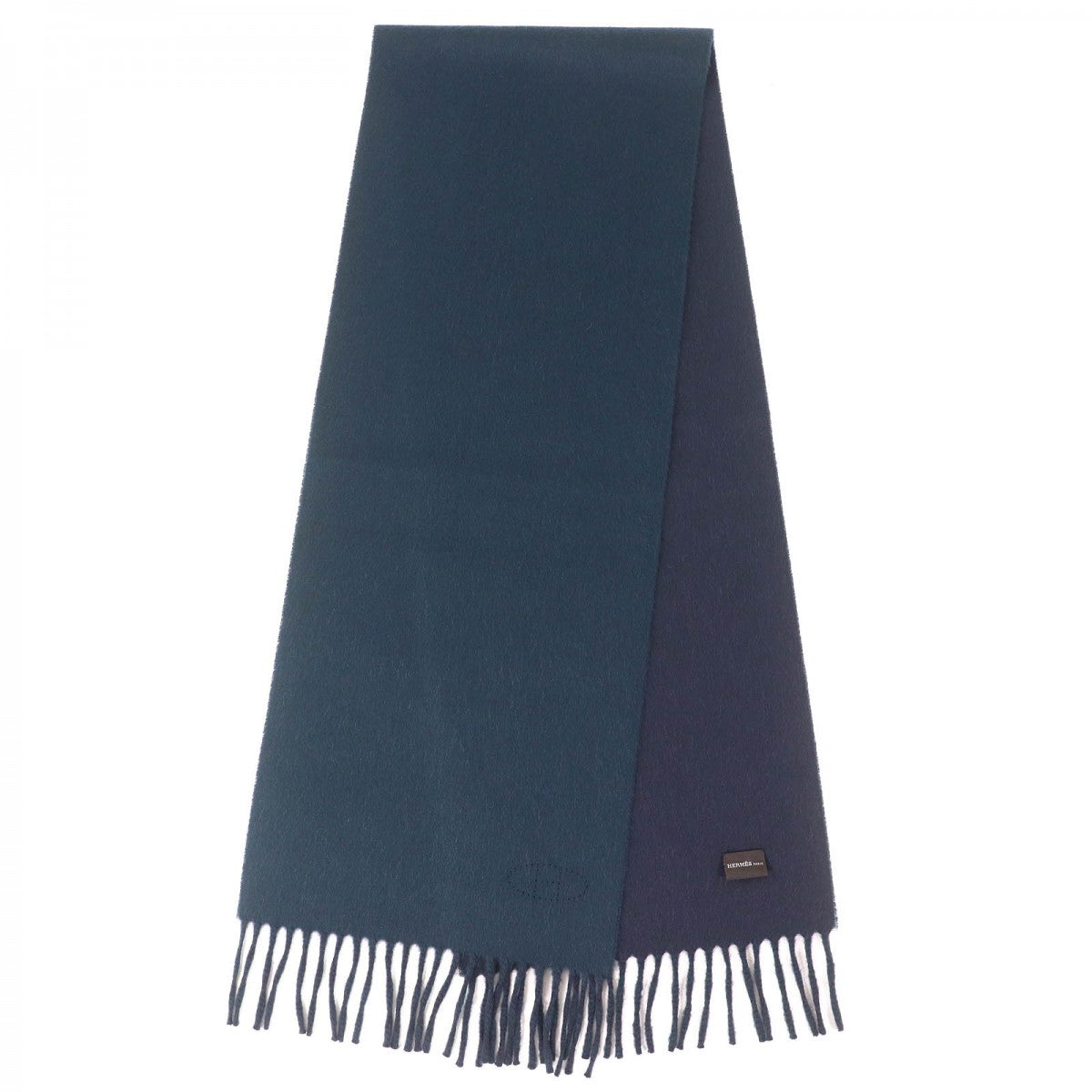 HERMES Scarf Main: 100% cashmere Navy type Women
