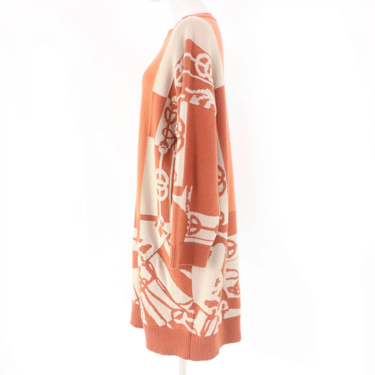 HERMES one piece 2E2506D2 Main: 100% cashmere, part: 70% cotton, part: 30% polyester Orange type CLIQUETIS Women 38