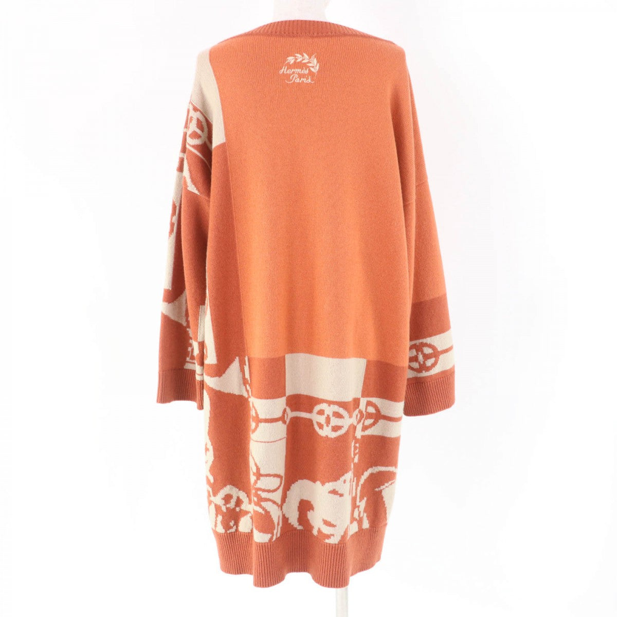 HERMES one piece 2E2506D2 Main: 100% cashmere, part: 70% cotton, part: 30% polyester Orange type CLIQUETIS Women 38