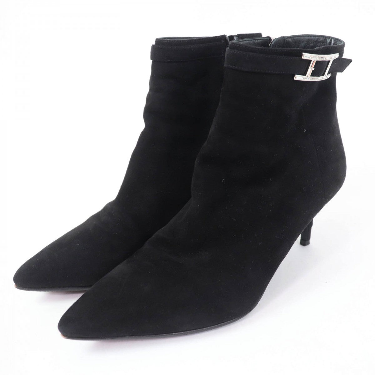 HERMES short boots Main: Suede leather black Blanche Women 38