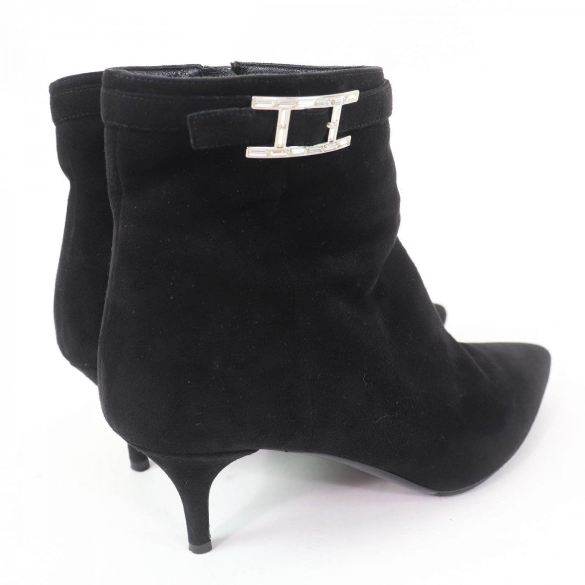 HERMES short boots Main: Suede leather black Blanche Women 38