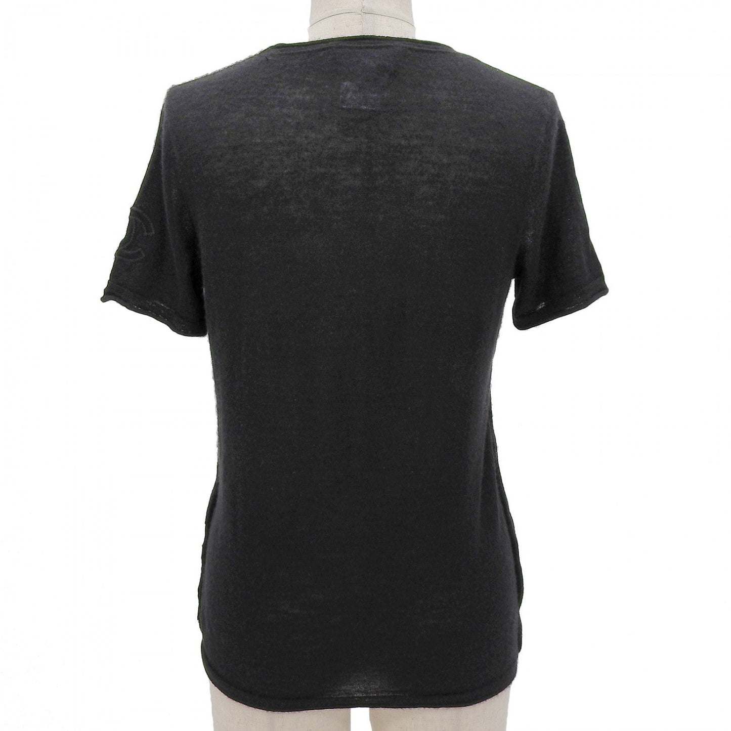 CHANEL Short sleeve knit P39410 cashmere black 38