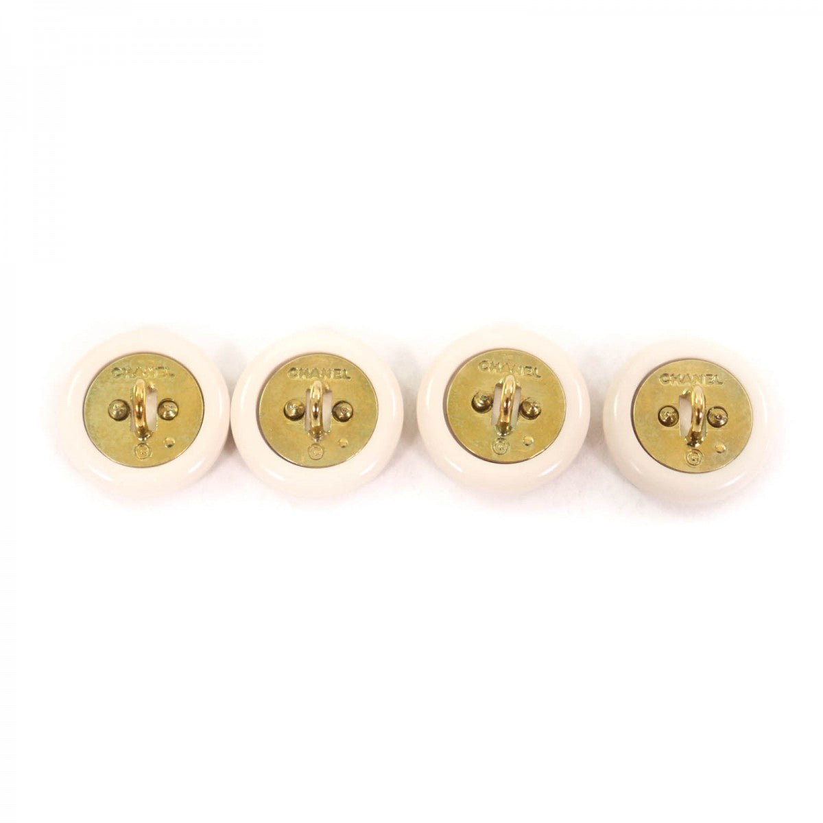 CHANEL Other fashion goods plastic Off-white gold Set of 4 buttons