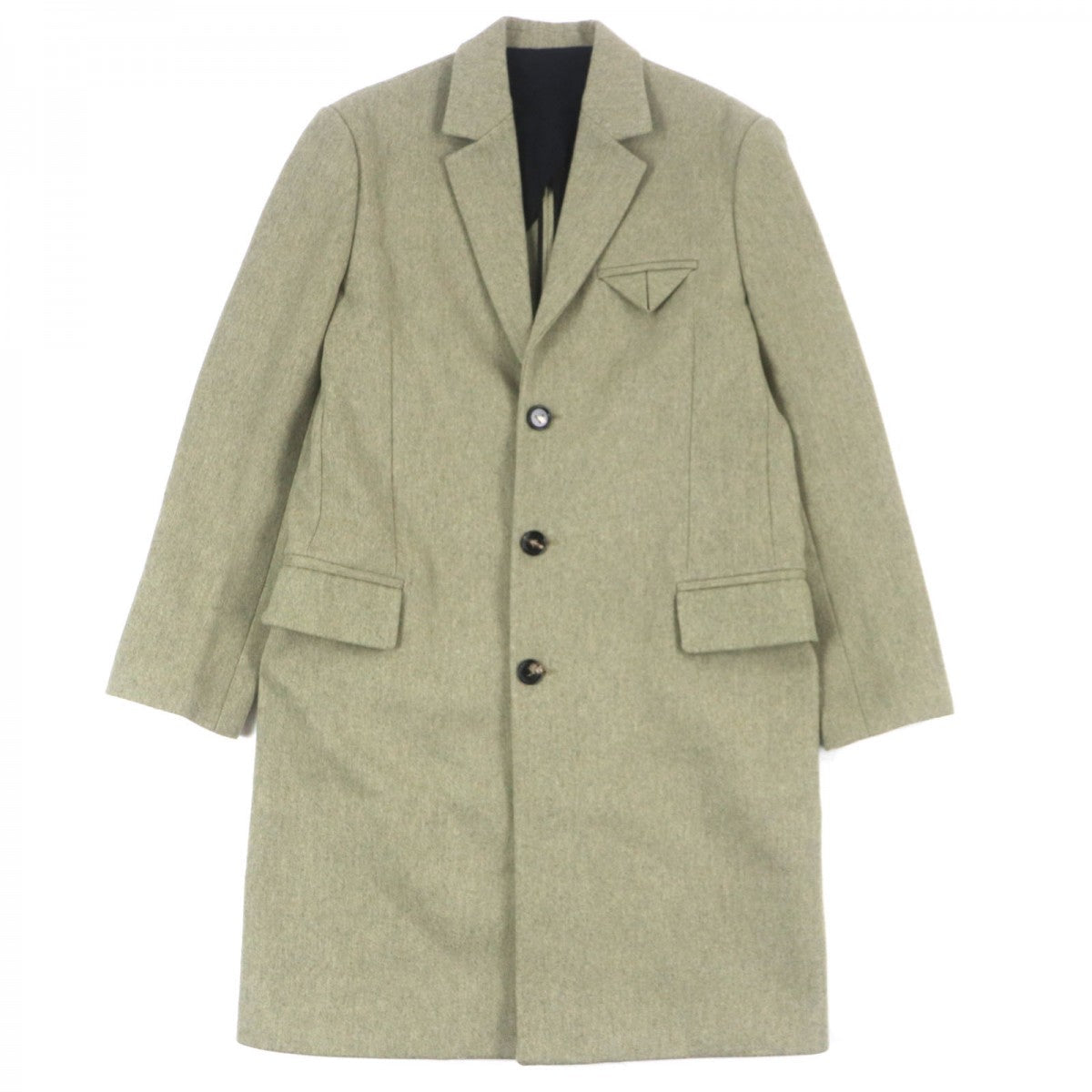 BOTTEGAVENETA Chester coat 647389 Outer: 80% wool, Outer: 20% nylon, Lining: 100% rayon, Lining: 100% cotton Green type mens 52