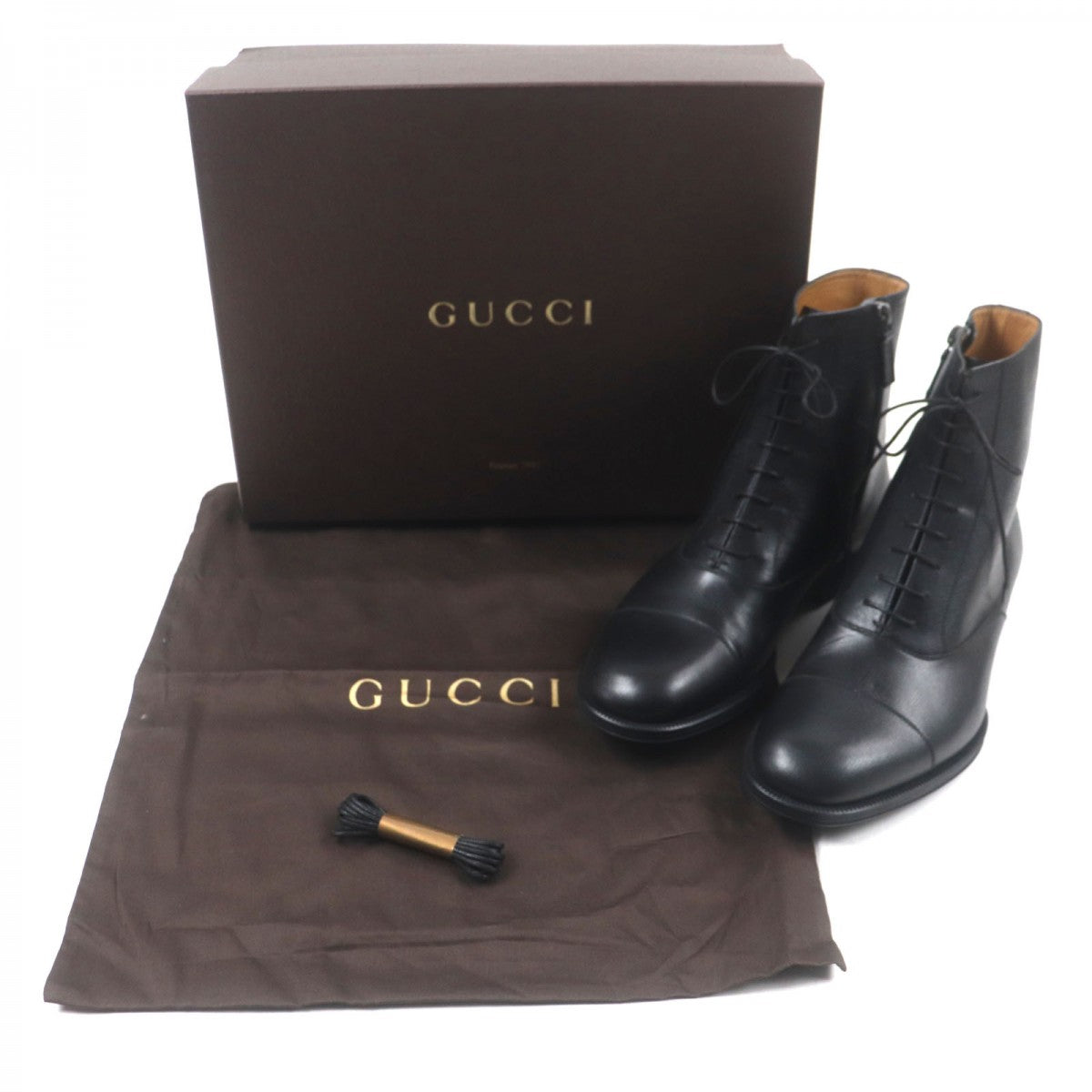 GUCCI boots Main: Leather black mens 8