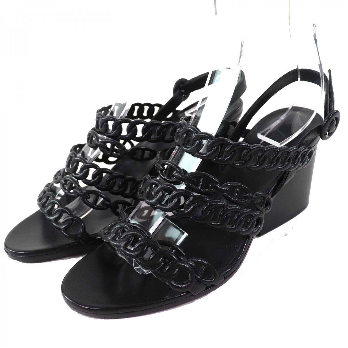 HERMES Sandals 181096Z Main: Leather black Romanzo Women 37