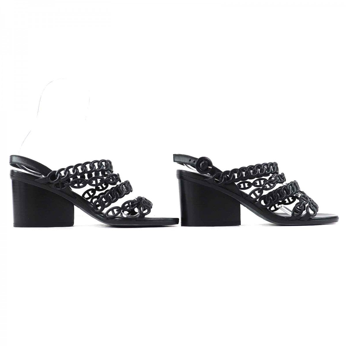 HERMES Sandals 181096Z Main: Leather black Romanzo Women 37