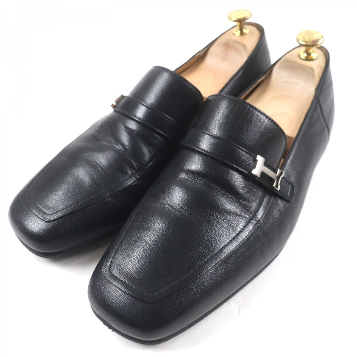 HERMES loafers 231992 Main: Leather black mens 43