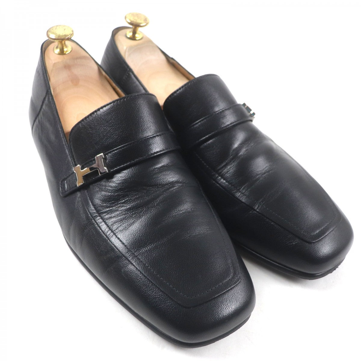 HERMES loafers 231992 Main: Leather black mens 43
