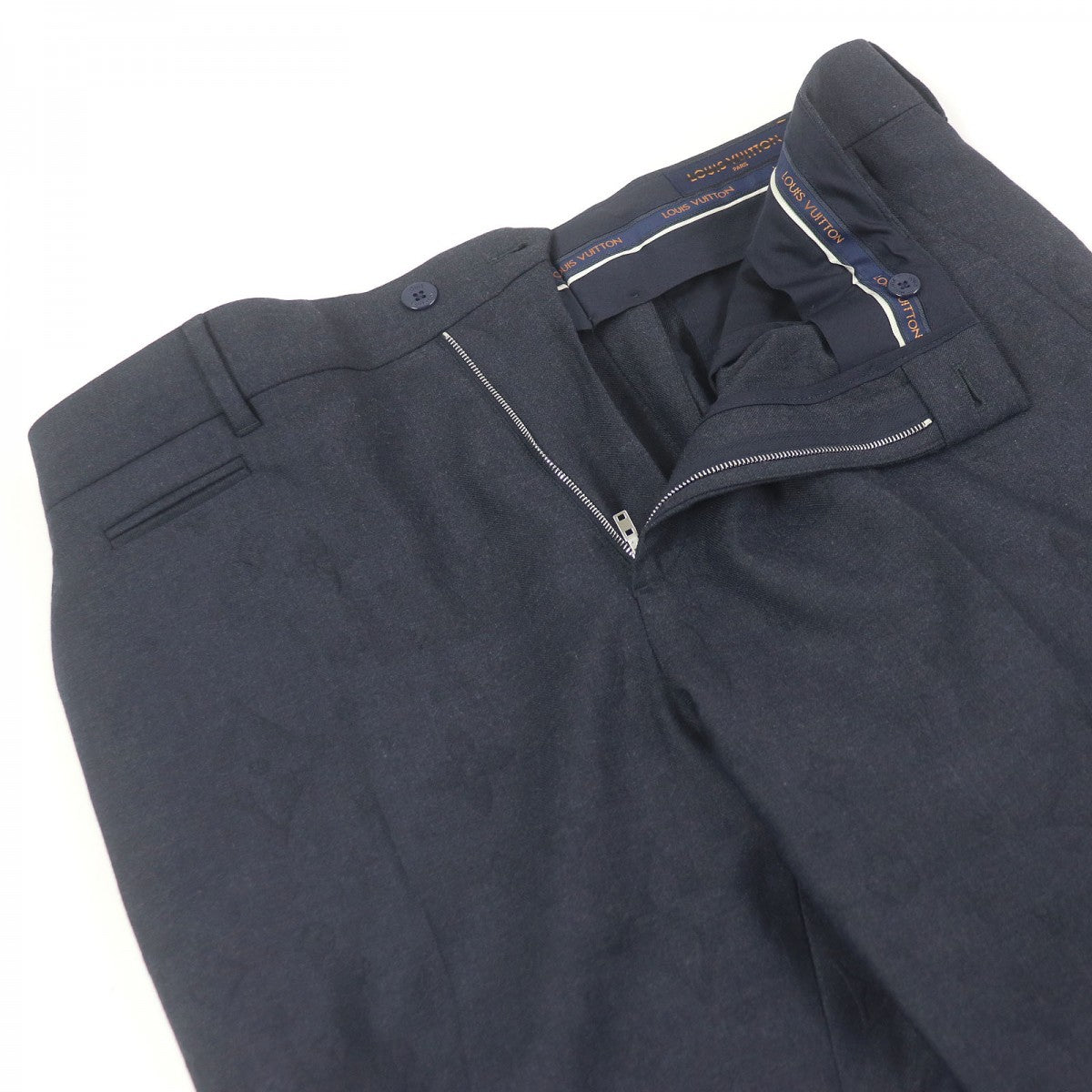 LOUIS VUITTON Pants Outer: 53% polyester, Outer: 44% wool, Outer: 3% polyurethane, Lining: 100% cotton Navy mens 44