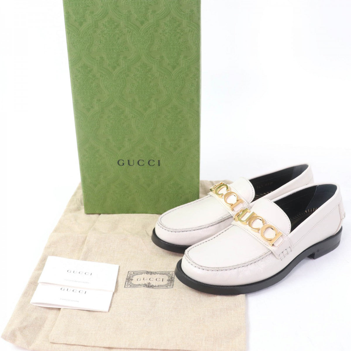 GUCCI loafers 700036 Main: Leather Ivory Women 36.5