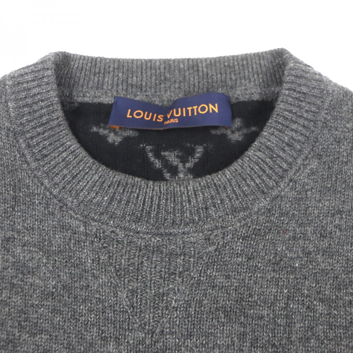 LOUIS VUITTON sweater HGN41WIXW Outer material: 99% cashmere, Outer material: 1% wool gray mens M