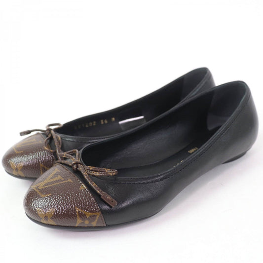 LOUIS VUITTON Ballet shoes Main: Monogram leather black Popi Line Women 36