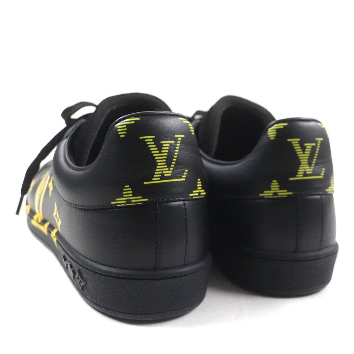 LOUIS VUITTON Low cut sneakers 1A9JD4 Main: Leather, Part: Suede leather Black yellow Samothrace Line Luxembourg mens 8