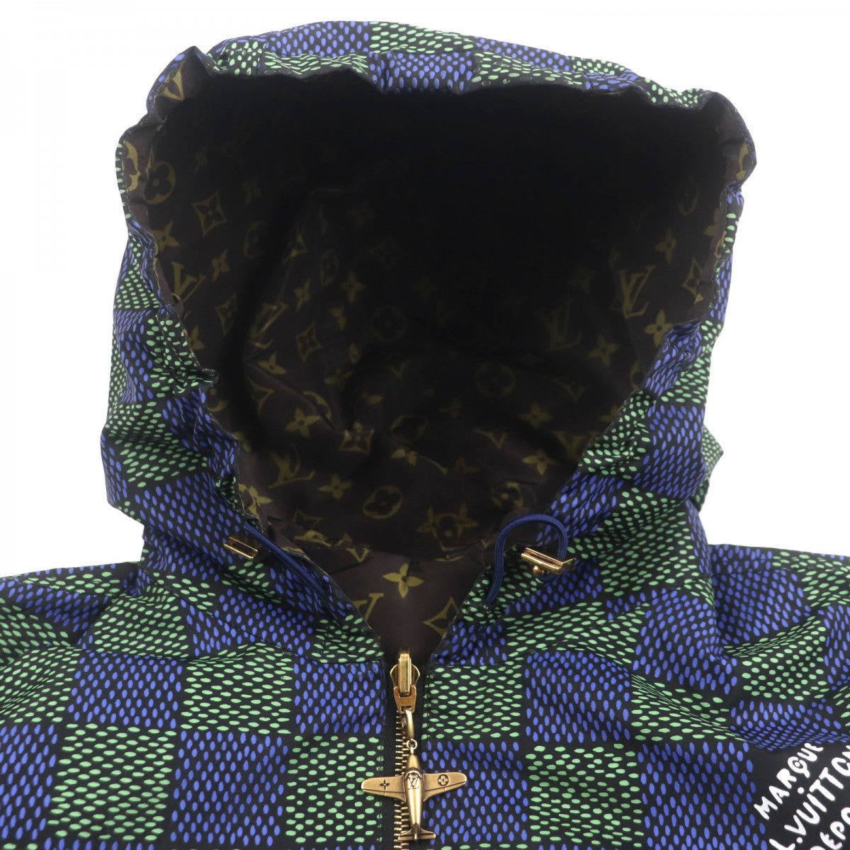 LOUIS VUITTON Hoodie 1AHBIU polyester Green navy brown 48