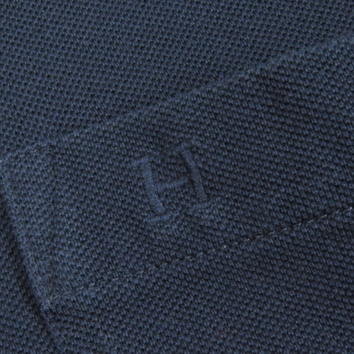 HERMES Short sleeve polo shirt cotton Navy XXL