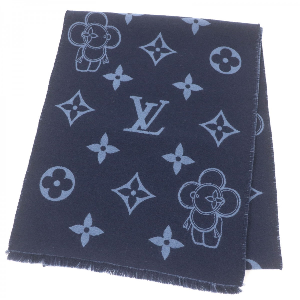 LOUIS VUITTON Scarf M77129 Main: 100% wool Navy Scarf Monogram Vivienne mens