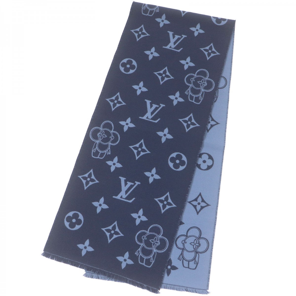 LOUIS VUITTON Scarf M77129 Main: 100% wool Navy Scarf Monogram Vivienne mens