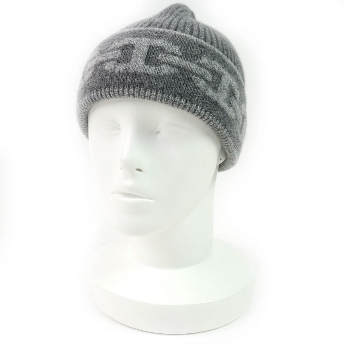 HERMES Knit cap Main: 99% cashmere, Main: 1% polyurethane gray mens M