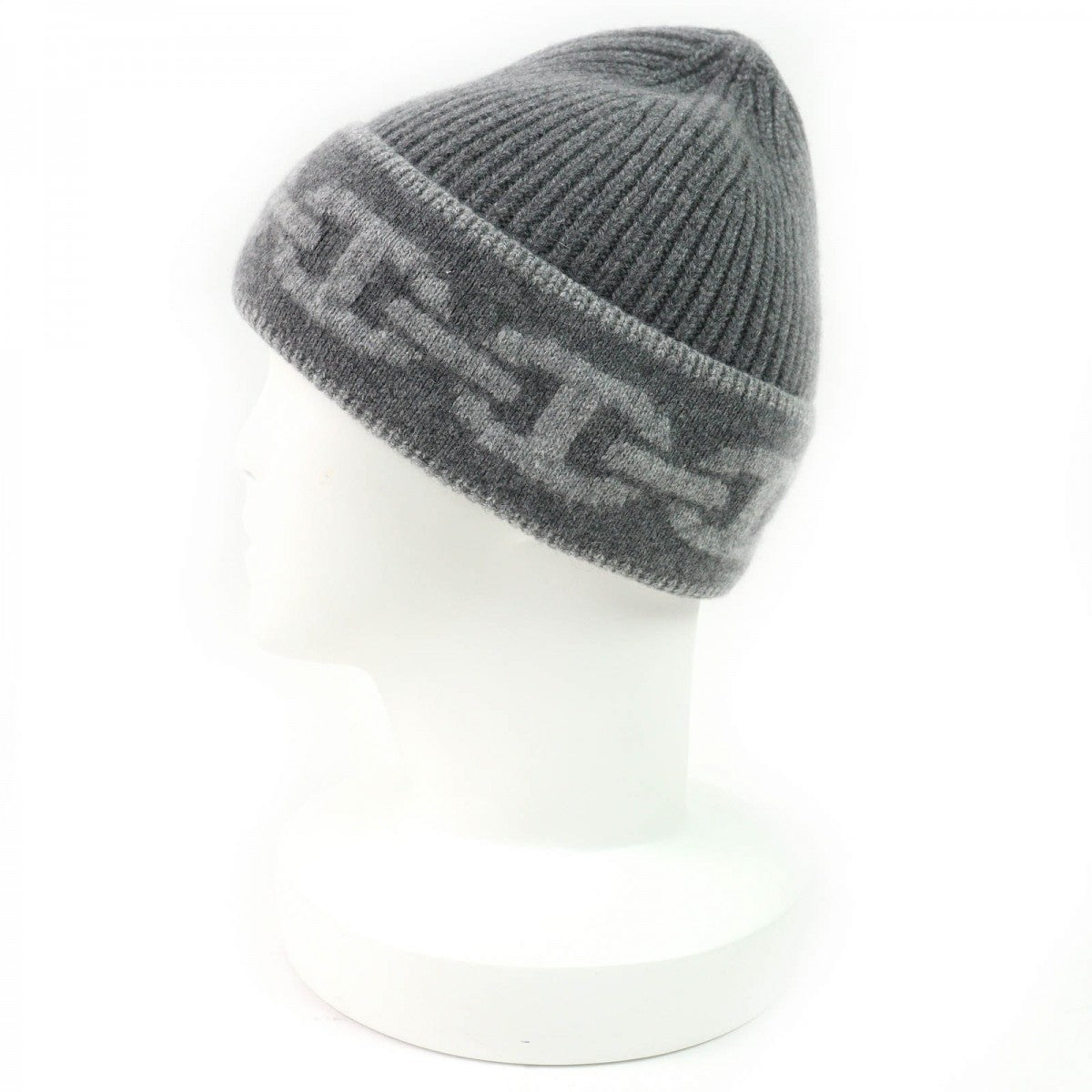 HERMES Knit cap Main: 99% cashmere, Main: 1% polyurethane gray mens M