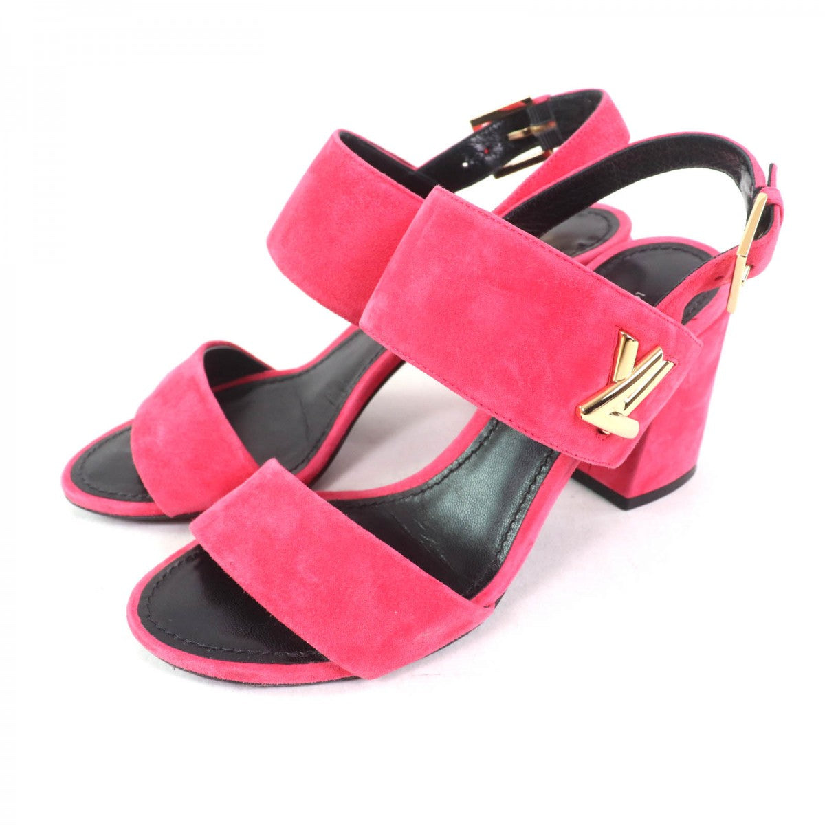 LOUIS VUITTON Sandals Main: Suede leather pink Women 36