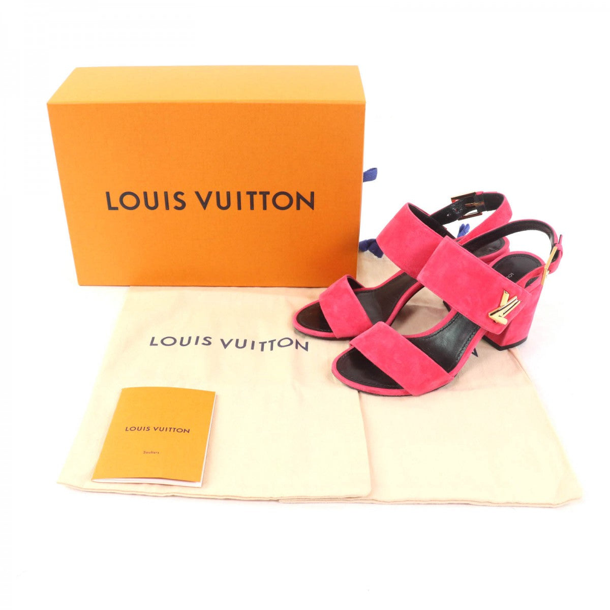 LOUIS VUITTON Sandals Main: Suede leather pink Women 36