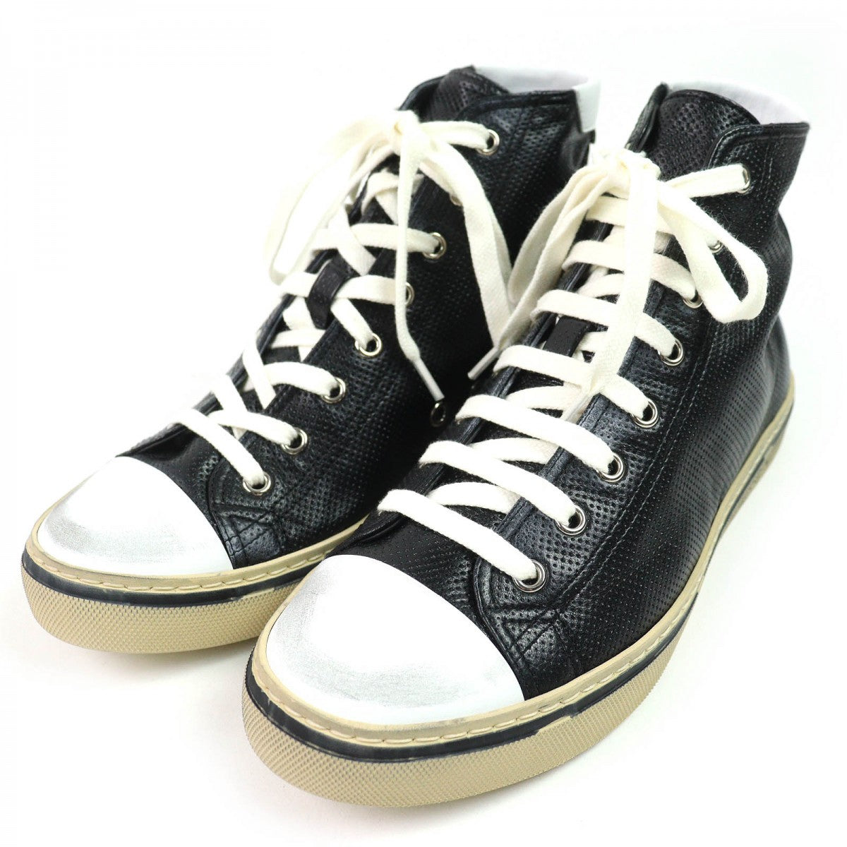 SAINT LAURENT PARIS High cut sneakers 757320 Main: Leather Black White type mens 39