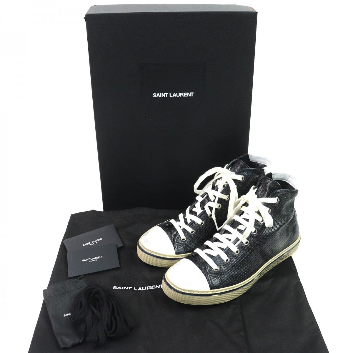 SAINT LAURENT PARIS High cut sneakers 757320 Main: Leather Black White type mens 39