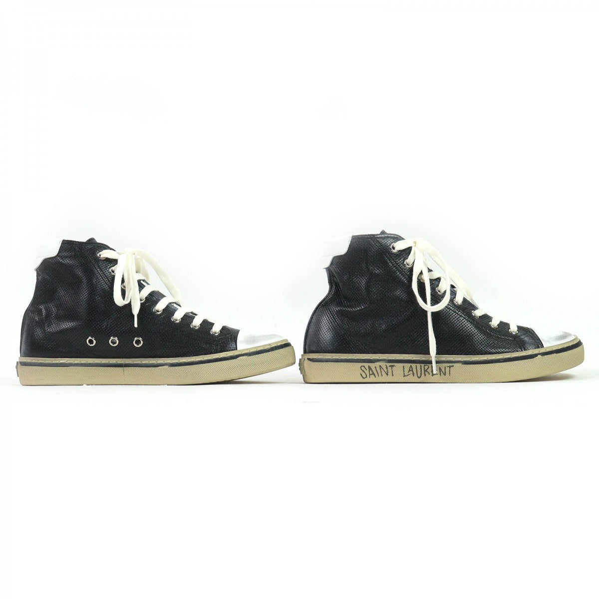 SAINT LAURENT PARIS High cut sneakers 757320 Main: Leather Black White type mens 39