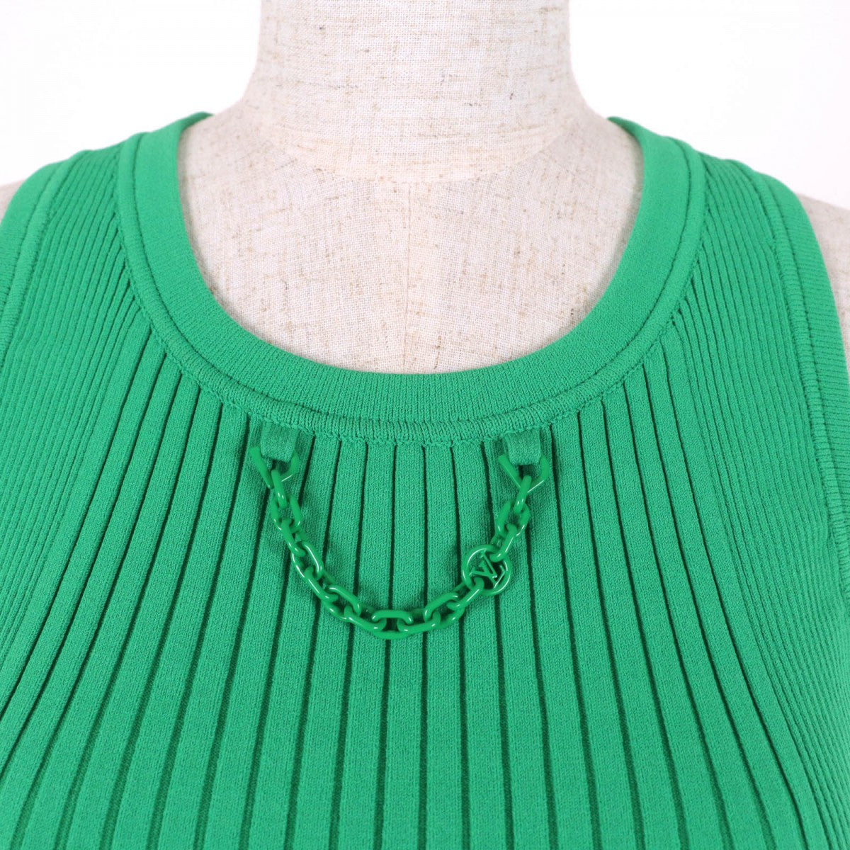 LOUIS VUITTON Tank top 1AB8CS Main: 54% rayon, 26% polyester, 19% nylon, 1% polyurethane green Women XS