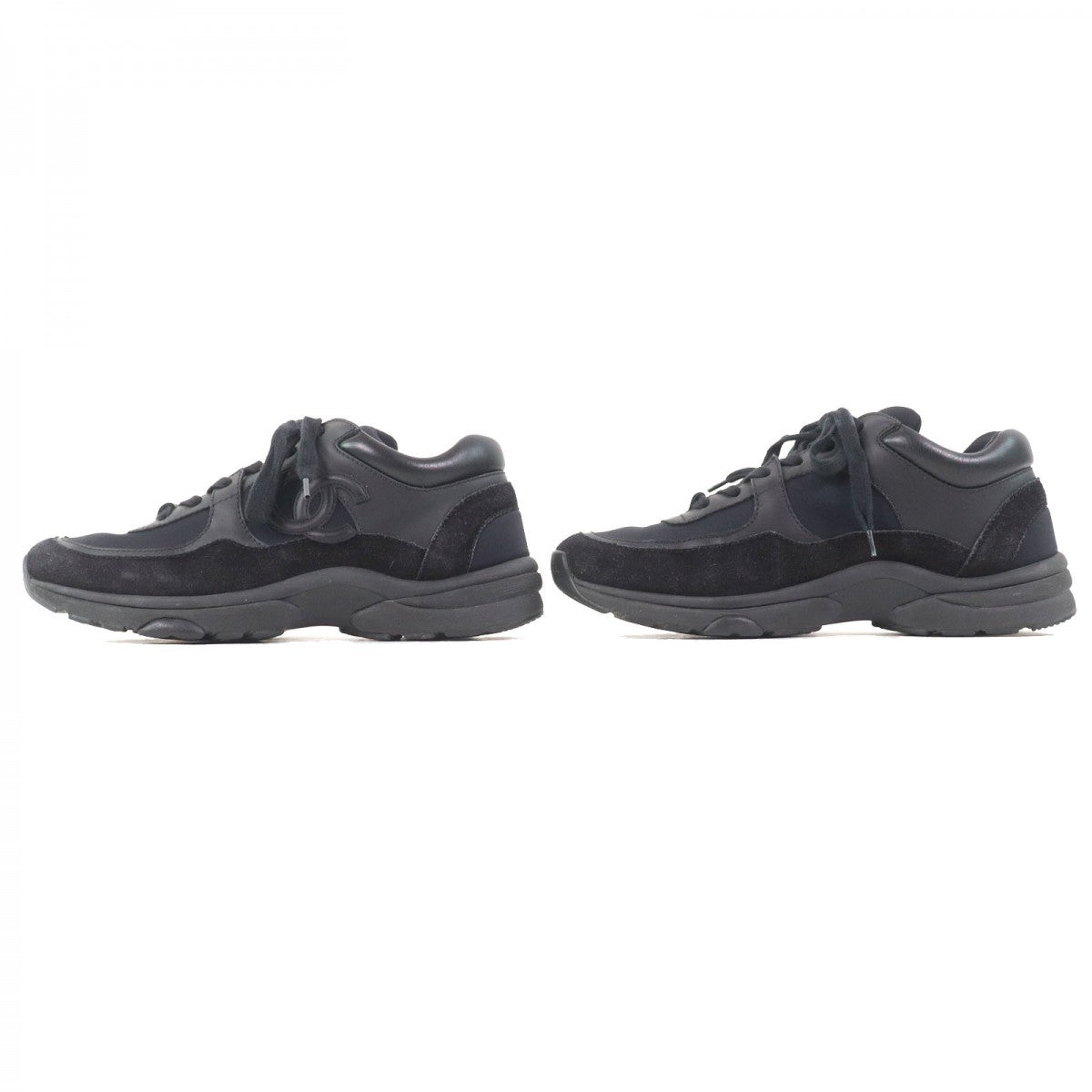 CHANEL sneakers G33745 Main: suede leather, part: leather All black Women 36.5