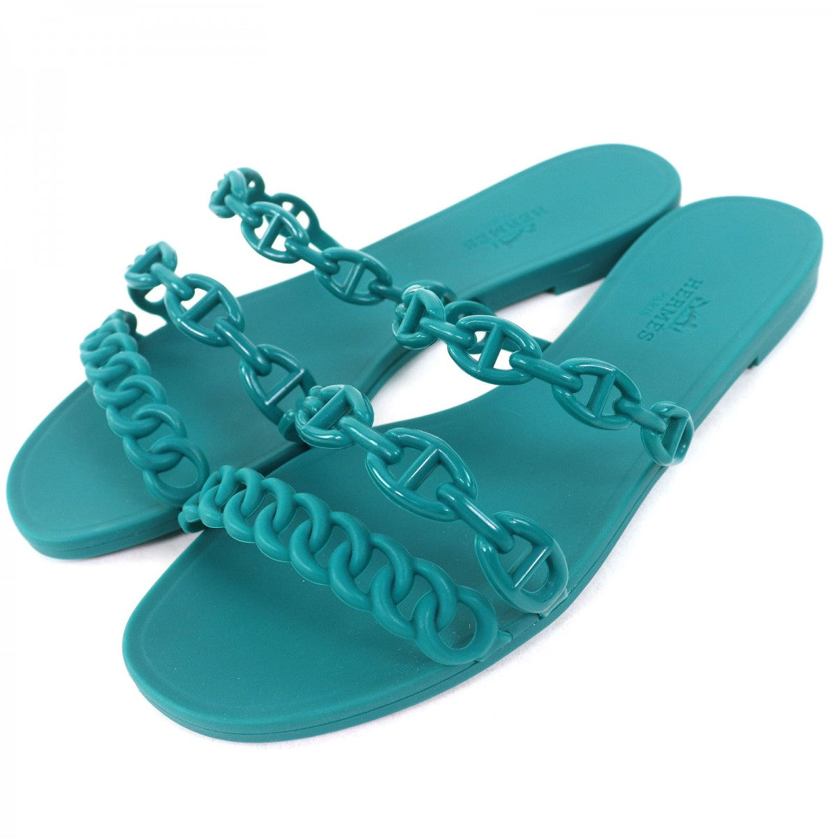 HERMES Sandals Main: Rubber green Riverage Women 35